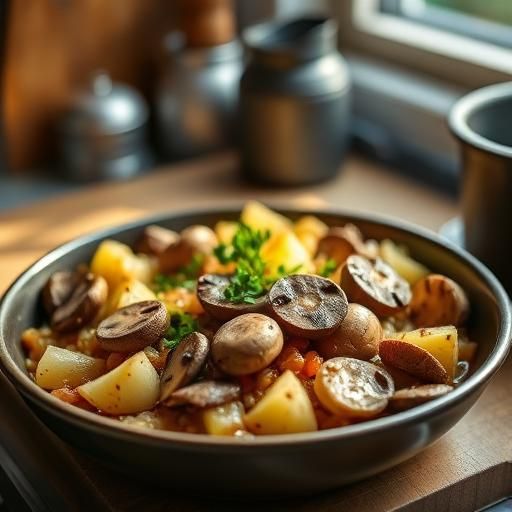Stovetop Mushroom and Potato Hash
