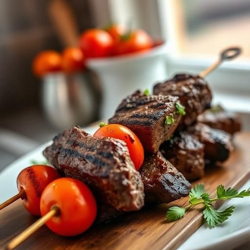 Grilled Beef and Tomato Skewers