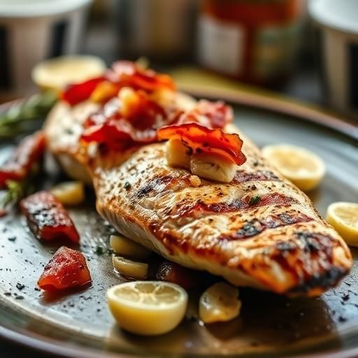 Grilled Fish with Bacon and Garlic