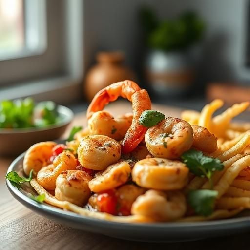 Mediterranean Chicken and Shrimp Shawarma