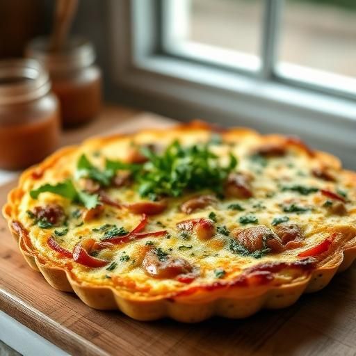 Beef and Onion Frittata with Mediterranean Herbs