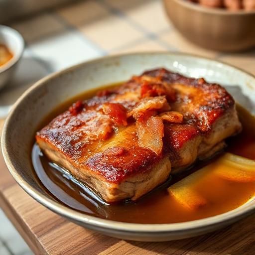 Braised Pork Belly with Bacon and Fish Broth