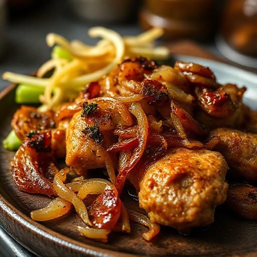Caramelized Onion and Chicken Shawarma