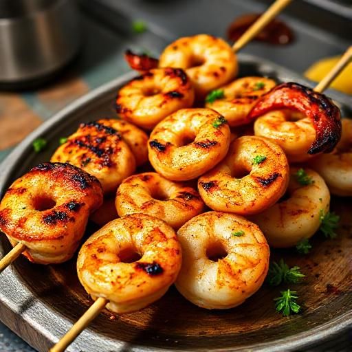 Grilled Chicken and Shrimp Skewers