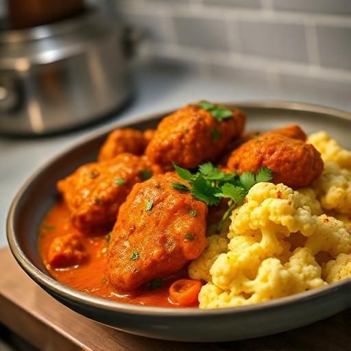 Keto Chicken Tikka Masala with Saffron Cauliflower