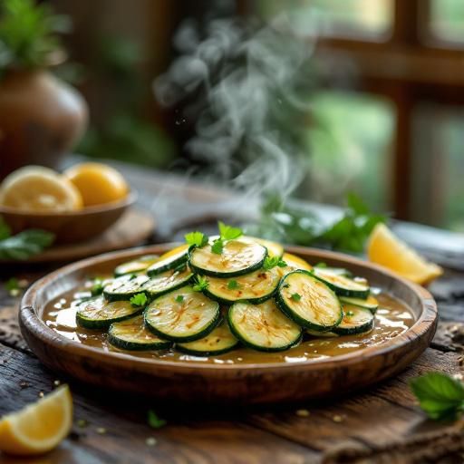 Italian Zucchini Carpaccio with Garlic-Lemon Dressing