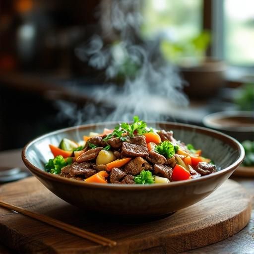 Japanese Beef and Vegetable Stir-Fry with Miso Sauce