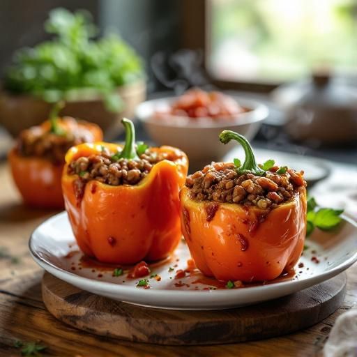 Cuban Picadillo-Stuffed Bell Peppers