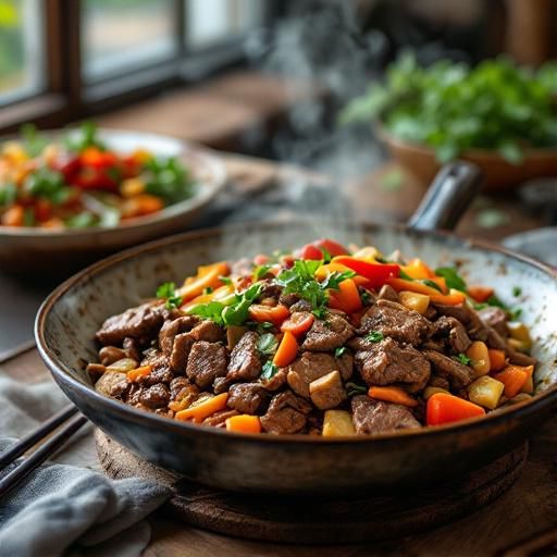Sizzling Japanese Beef and Vegetable Stir-Fry