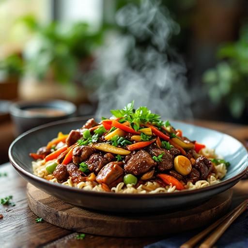 Japanese-Style Beef and Vegetable Stir-Fry with Teriyaki Sauce