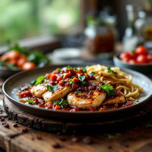 Chicken Saltimbocca with Sun-Dried Tomato-Bacon Jam