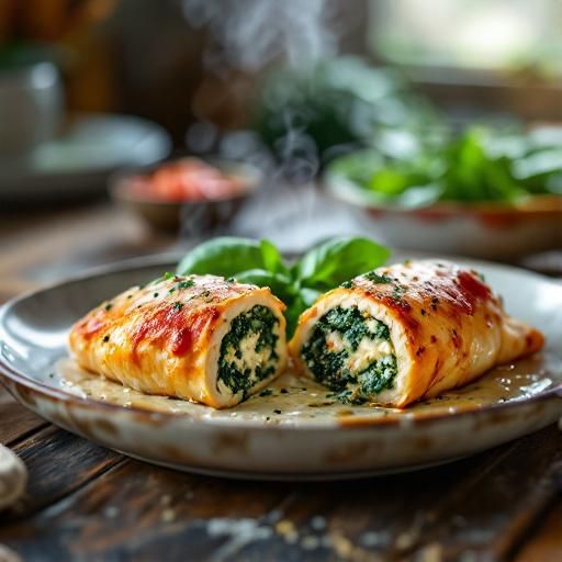 Creamy Spinach and Tomato Stuffed Chicken Breasts
