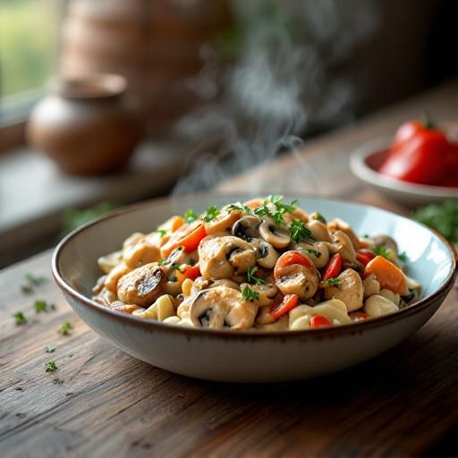 Creamy Mushroom and Bell Pepper Chicken