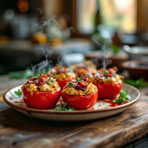 Spicy Chicken and Bacon Stuffed Tomatoes