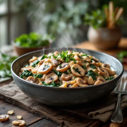 Creamy Mushroom & Spinach Pork
