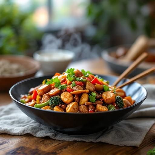 Sesame Ginger Glazed Pork and Vegetable Stir-Fry