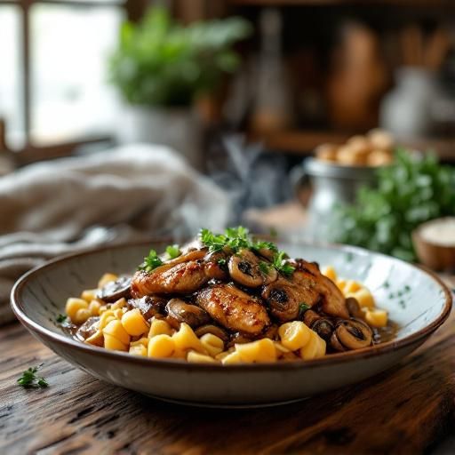 Pan-Seared Chicken and Mushroom Bourguignon
