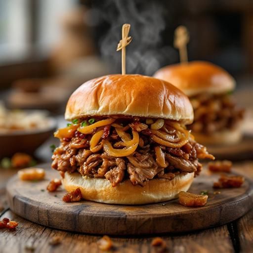 American Pulled Pork Sliders with Caramelized Onions