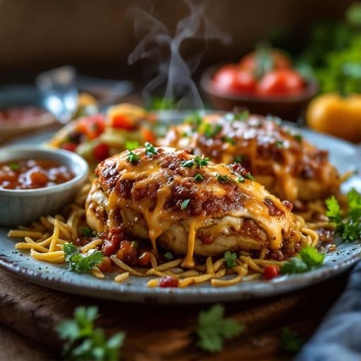 Cheesy Salsa Stuffed Chicken Breasts