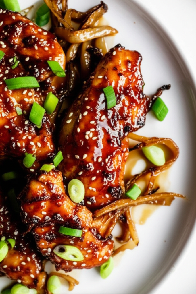Japanese Umami Glazed Chicken with Caramelized Onion Petals