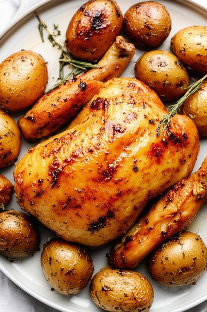 Honey Herb Roasted Chicken and Potatoes