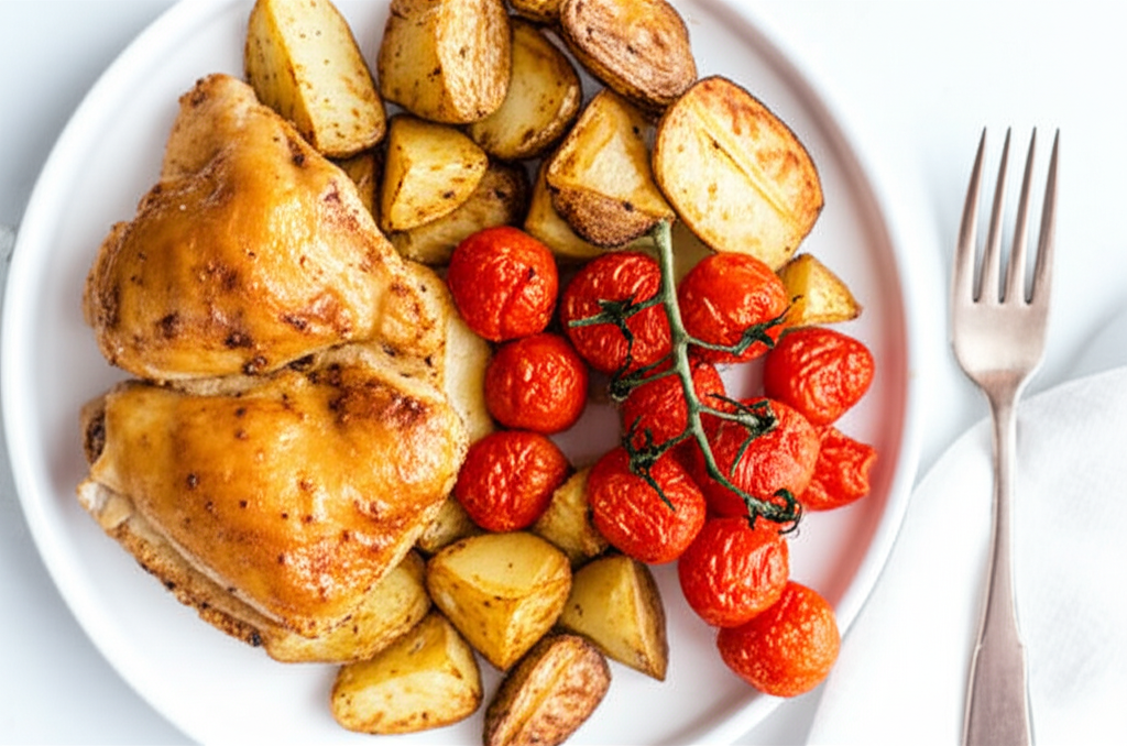 Honey-Kissed Chicken and Tomato Roast with Crispy Potatoes
