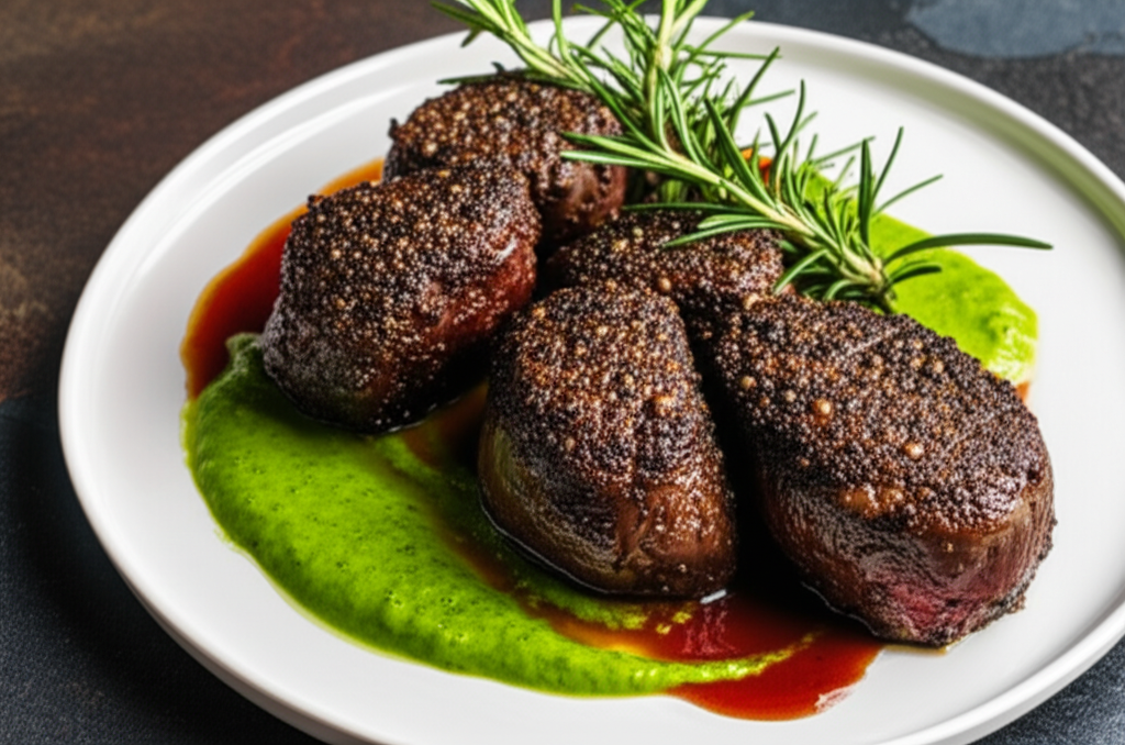Pan-Seared Peppercorn Crusted Beef Medallions