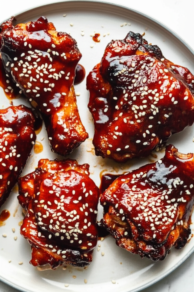 Sticky Gochujang Glazed Chicken Thighs with Sesame