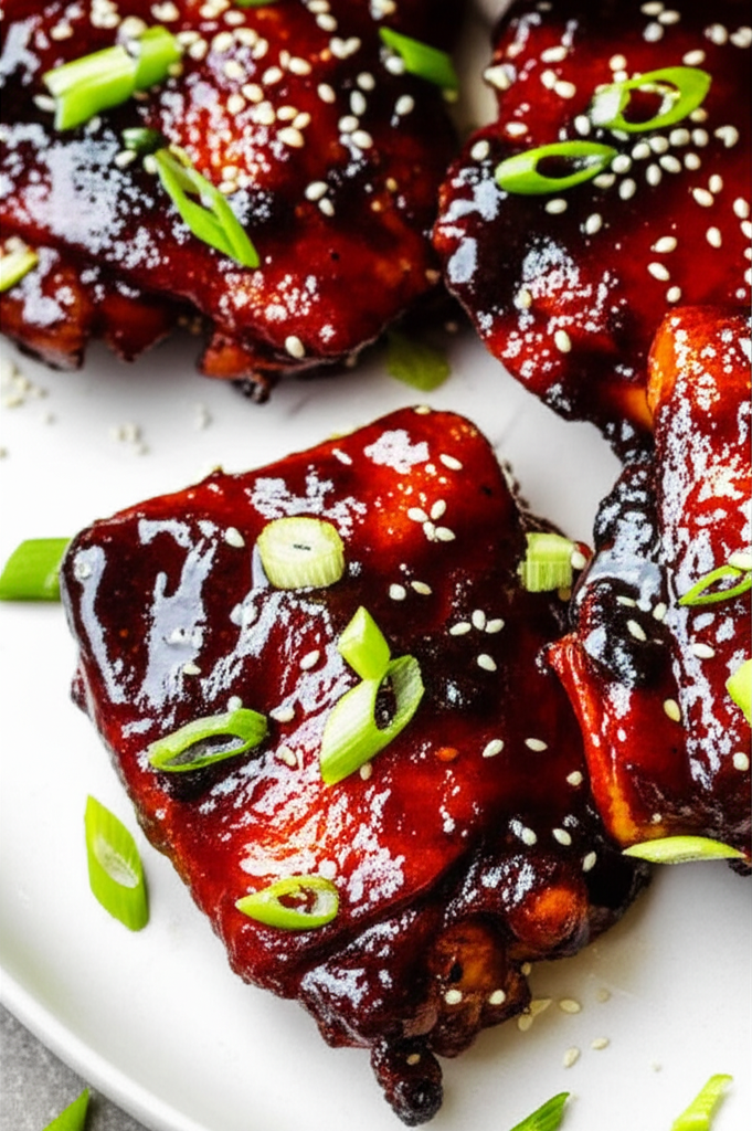 Sticky Gochujang Glazed Chicken Thighs