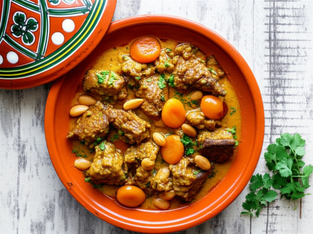 Moroccan Lamb Tagine with Apricots and Almonds