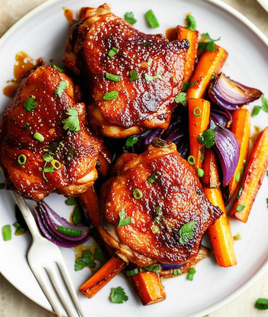 Spicy Gochujang Braised Chicken Thighs with Root Vegetables