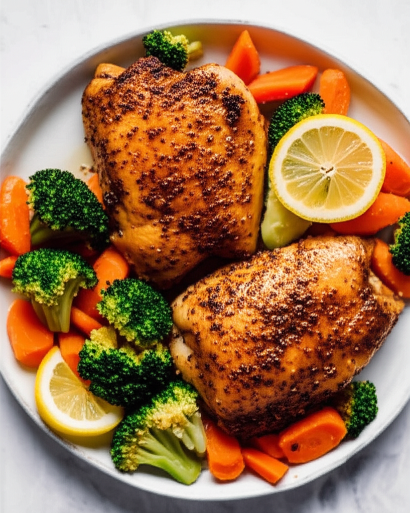 Tuscan Herb Roasted Chicken with Lemon-Garlic Pan Sauce