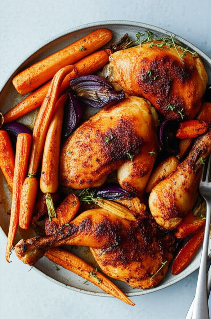 Roasted Harissa Chicken with Root Vegetables