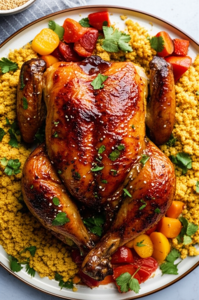 Moroccan Honey-Glazed Roasted Chicken