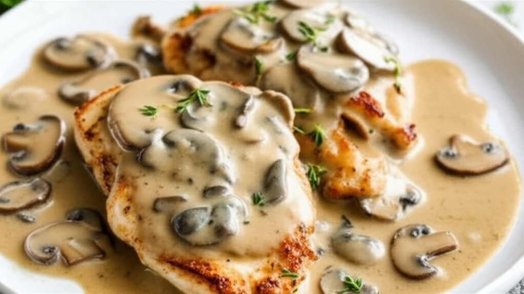 Pan-Seared Chicken with Wild Mushroom Cream Sauce