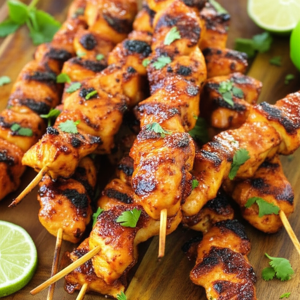 Smoky Chipotle Lime Grilled Chicken Skewers