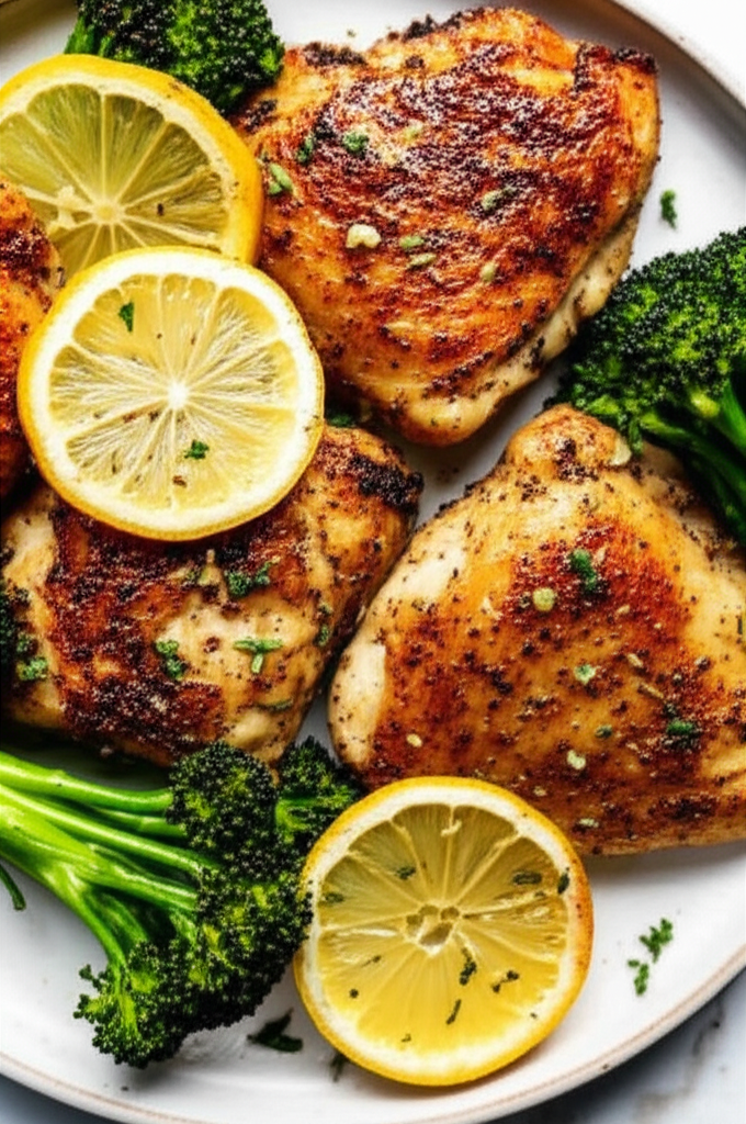 Mediterranean Lemon Herb Roasted Chicken and Broccoli