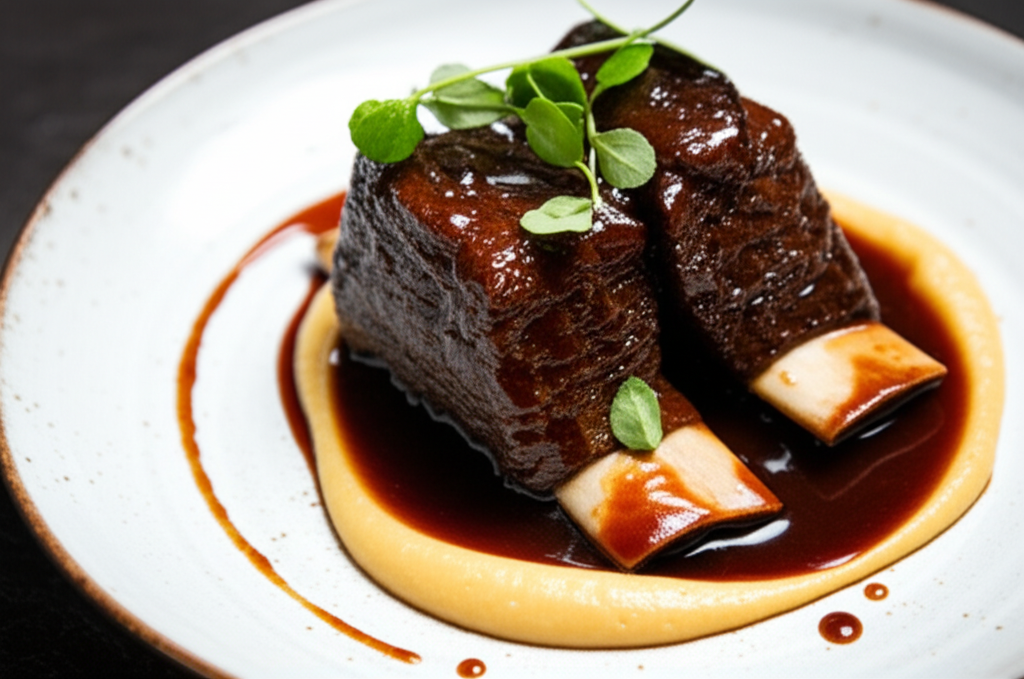 Slow-Braised Short Ribs with Silky Root Vegetable Puree