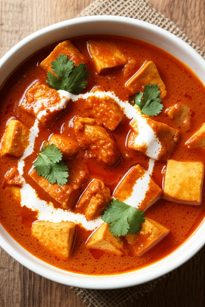 Hearty Chicken and Tofu Curry with Rich Tomato-Onion Gravy