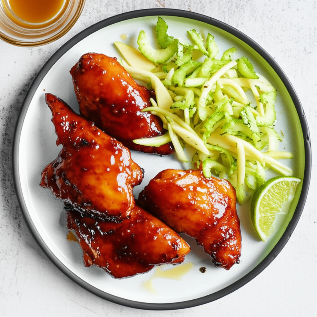 Tangy Soy-Lime Glazed Chicken with Crisp Apple-Celery Slaw