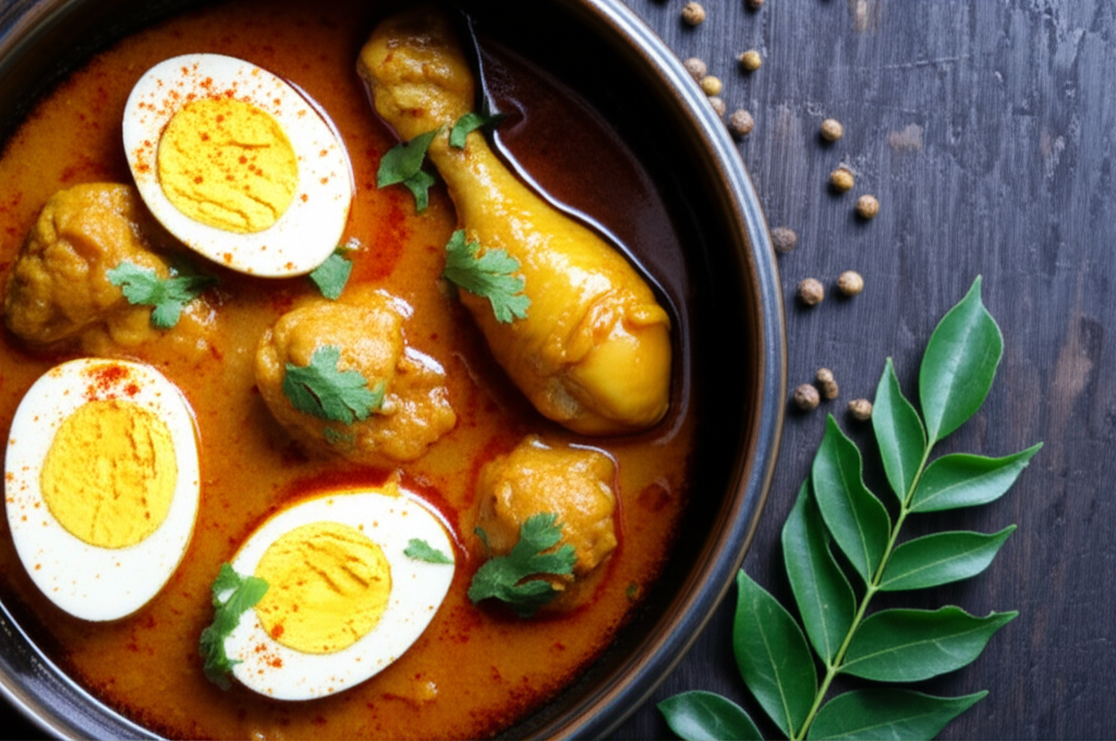 Hearty Chicken and Egg Curry with Aromatic Spices