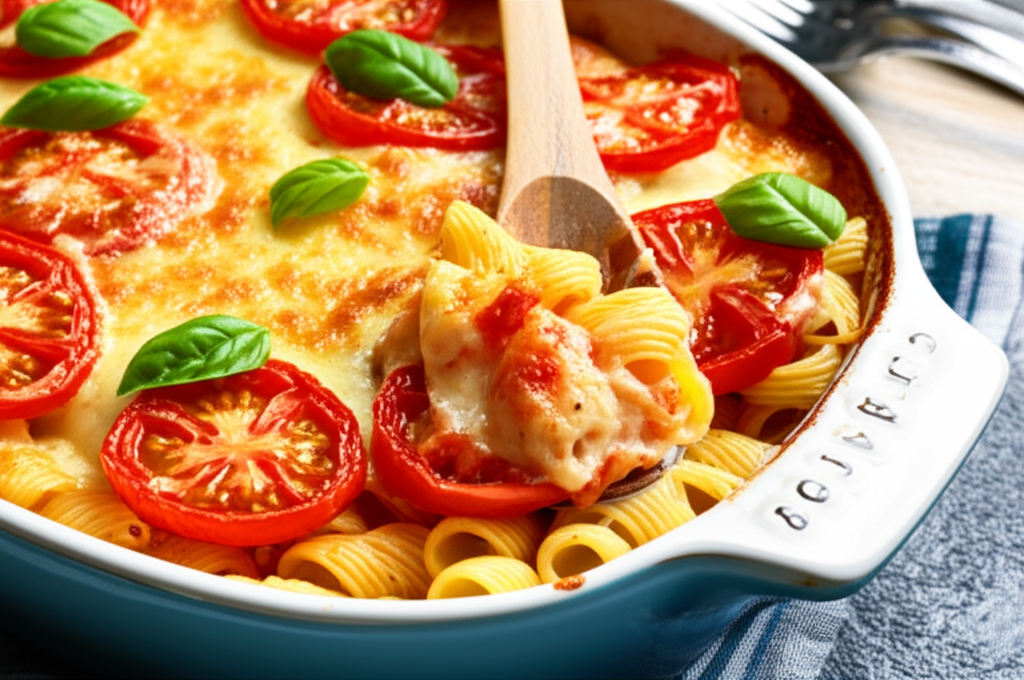 Baked Tomato and Cheese Pasta Gratin