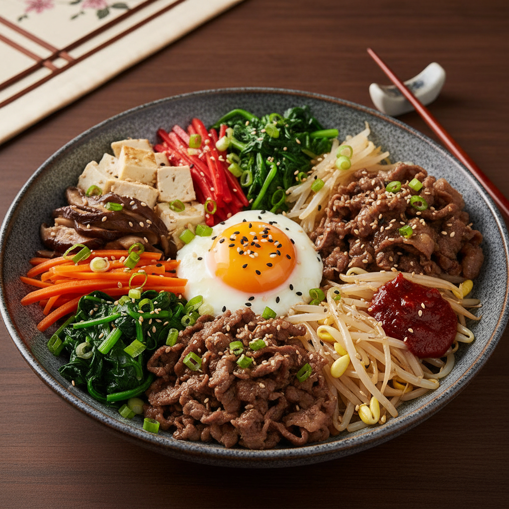 Korean Beef Tofu and Egg Bowl (Bibimbap Inspired)