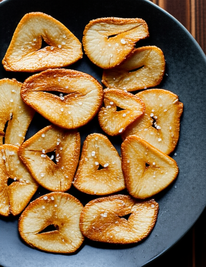 Golden Garlic Crisps with Smoked Salt
