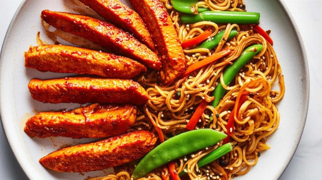 Fiery Smoked Paprika Chicken with Umami Shirataki Stir-fry