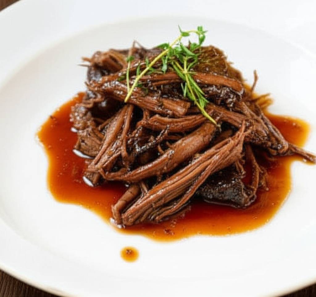 Slow Braised Beef with Sweet Onion Jus