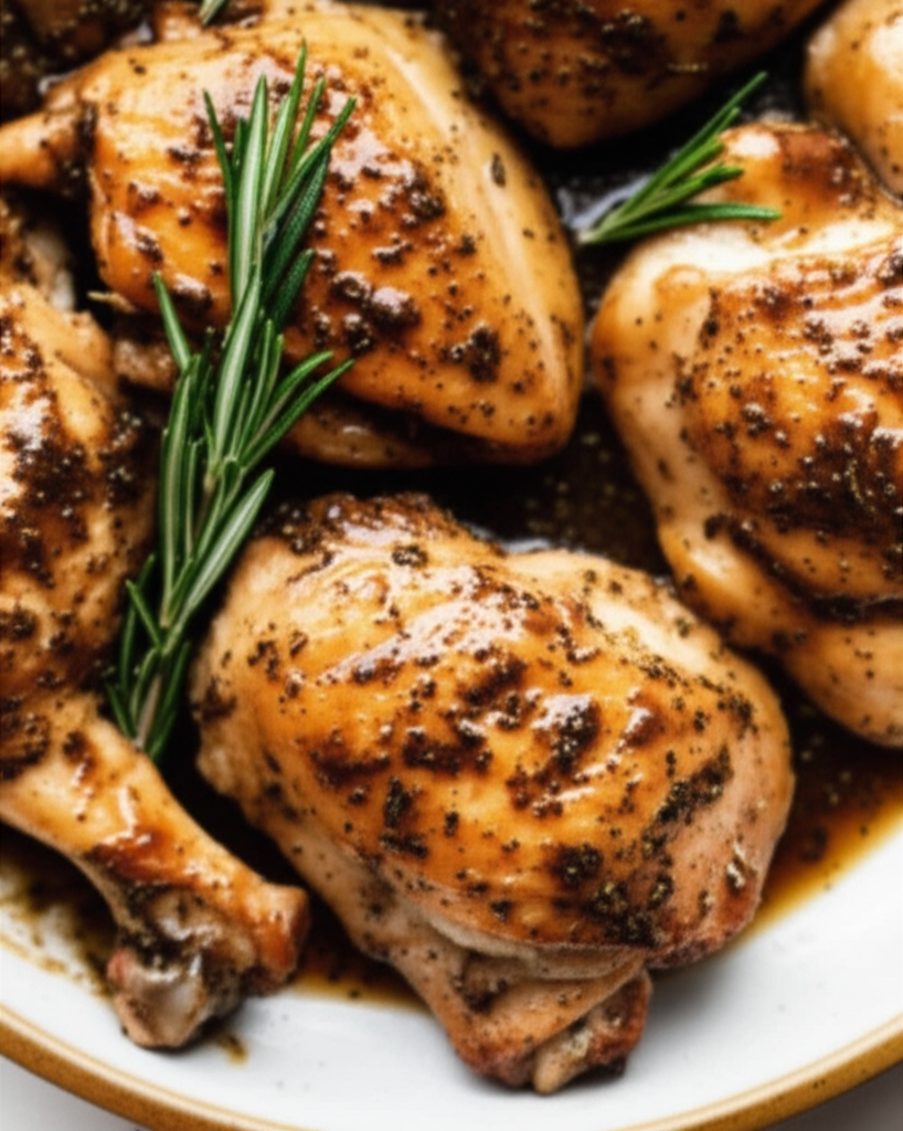 Slow-Cooked Herbed Chicken with a Rich Pan Sauce