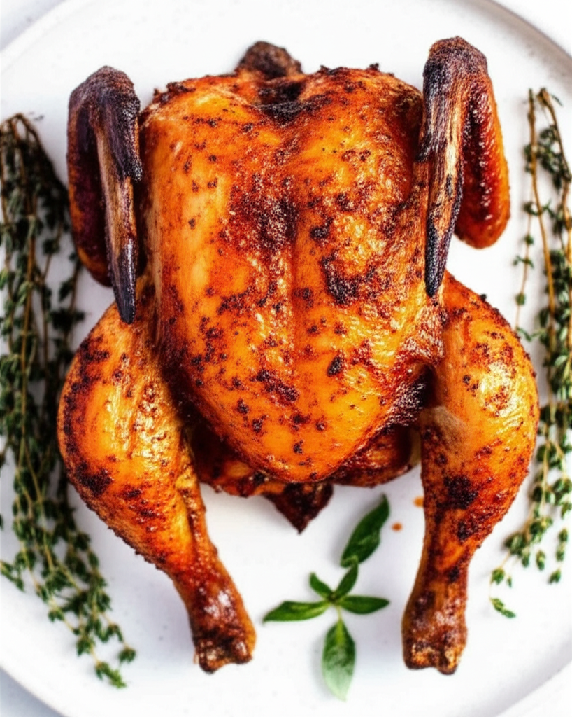Spicy Roasted Chicken with Crispy Skin and Zesty Finish