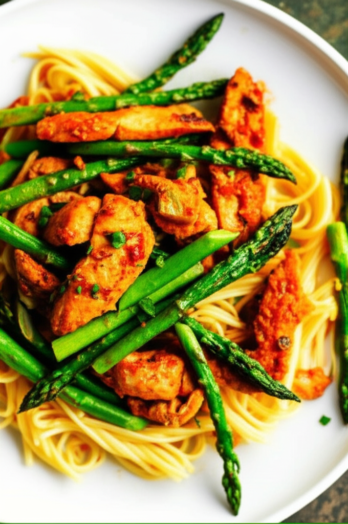 Fiery Jalapeno Chicken and Asparagus Pasta