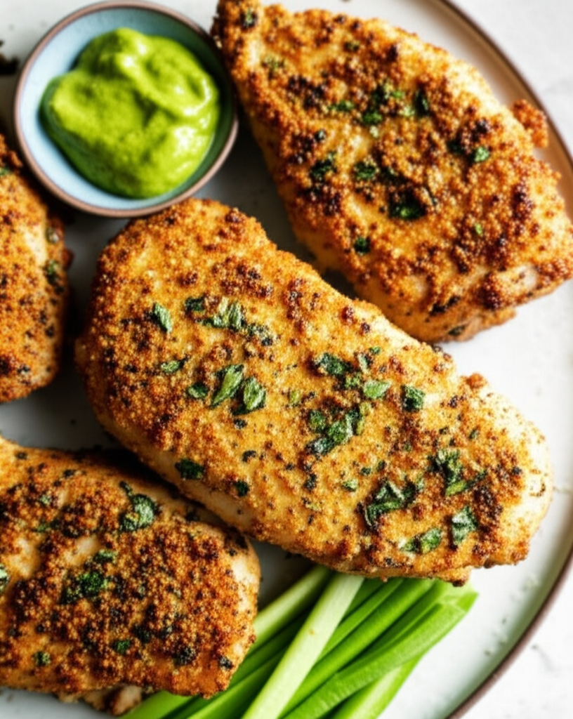Golden Herb-Crusted Pan-Seared Chicken
